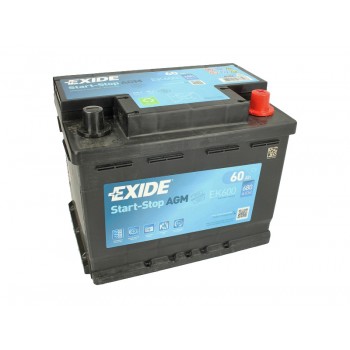 Аккумулятор Exide 60Ah/680A START&STOP AGM EK600