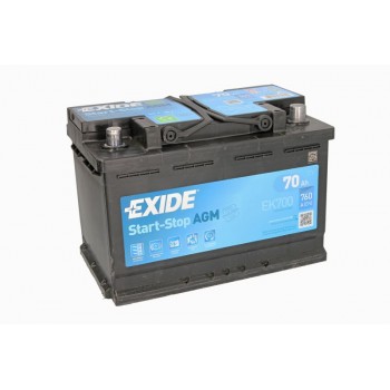 Аккумулятор Exide 70Ah/760A START&STOP AGM EK700